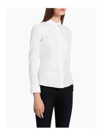 CALVIN KLEIN - Women's Long Sleeve Cotton Modal Shirts BIRCH
