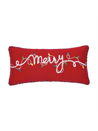 C&F HOME - Merry Lights Decorative Pillow RED