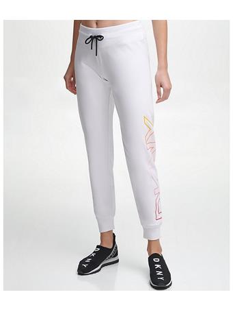 DKNY- Sport Ombre Logo Cropped Jogger WHITE