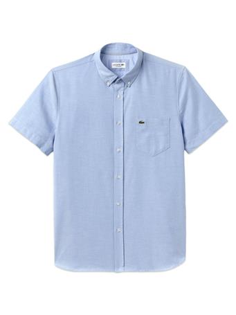LACOSTE - Oxford Short Sleeved Shirt BLUE