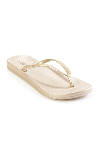 CAPELLI - New York Glitter Opaque Jelly Flip Flops CHAMPAGNE