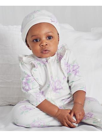 LITTLE ME- Lavish Blooms Footed One-Piece And Hat NOVELTY