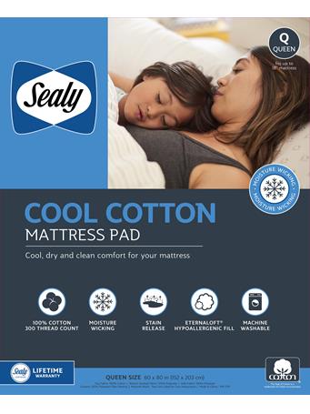 SEALY - Cool & Clean Mattress Pad WHITE