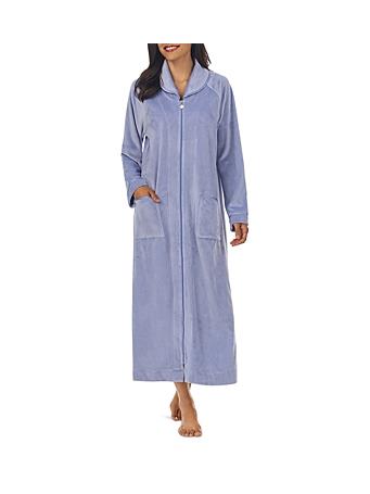 EILEEN WEST - Long Sleeve Zip Robe 404 CORNFLR BLU