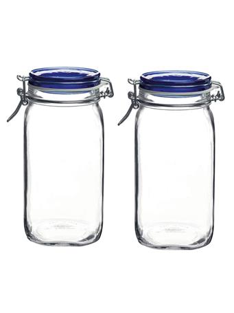 BORMIOLI ROCCO - Fido Square 1.5L Wire Bail Jars BLUE