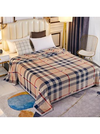 SIGNATURE DESIGN - Fashion Plaid Plush Fleece Blanket BURBURRY PLAID
