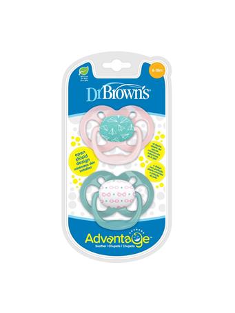 DR. BROWN'S - 2 Pack Advantage Pacifier 6-18 Pink No Color