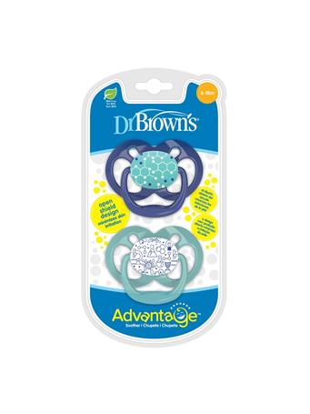 DR. BROWN'S - 2 Pack Advantage Pacifier 6-18 Blue No Color