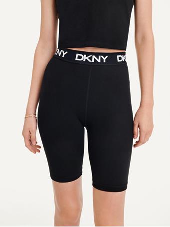 DKNY - Solid Bike Short With Logo Waistband BLACK