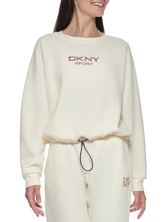 DKNY - Tiger King Printed Embroidery Pullover Sweatshirt EGG NOG