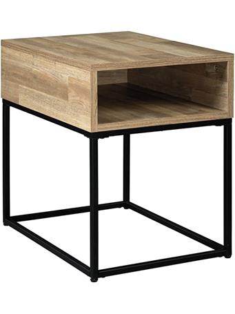 ASHLEY WAY INDUSTRIE - Gerdanet Urban Rectangular End Table with Storage Cubby NATURAL