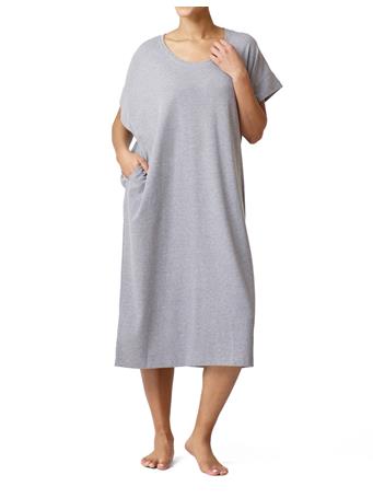 HUE - Wear Ever U R Short Sleeve Calf T shirt Dress HTHR GRY