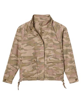 DEMOCRACY - Camouflage Zip Up Flap Patch Pocket Jacket SMOKEY CAPER
