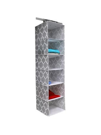   HOME BASICS -  Arabesque 6 Shelf Non-woven Hanging Closet Organizer, Grey NO COLOR