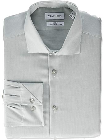 CALVIN KLEIN - Mens Non-Iron Stretch Button Up Dress Shirt 340 SAGE