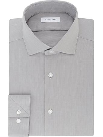 CALVIN KLEIN - Mens Non-Iron Stretch Button Up Dress Shirt 036 SMOKEY GREY