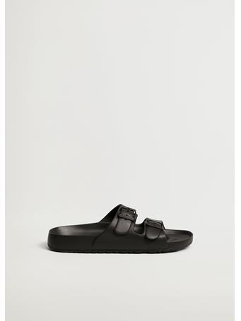 MANGO - Buckle Strap Sandals BLACK