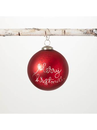 SULLIVANS - Merry Christmas Bulb Ornament RED