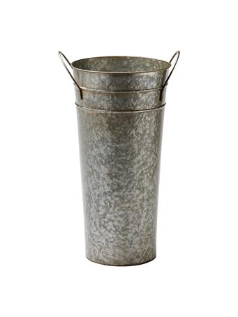 TAG - Tall Flower Bucket With Handles GALVANIZED