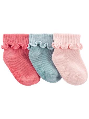CARTERS - 3-Pack Foldover Booties - Socks NO COLOR