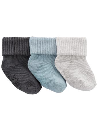 CARTERS - 3-Pack Foldover Booties - Socks NO COLOR