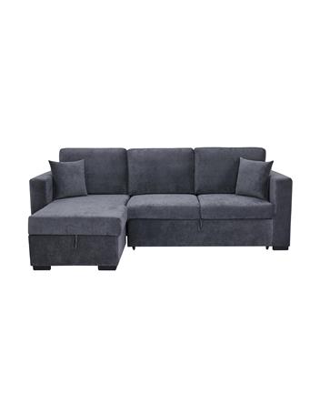 PARK SLOPE - Sleeper Sofa with Storage & Chaise LAF GREY