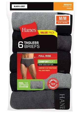 HANES - 6 Pack Full Rise Dyed Brief ASST