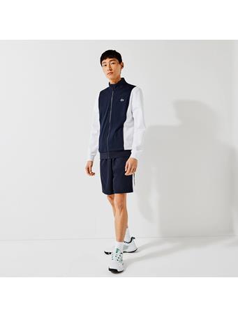 LACOSTE - Men’s SPORT Resistant Bicolor Piqué Zip Sweatshirt NAVY