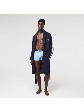 LACOSTE - Men’s Sport-Inspired Textured Badges Cotton Piqué Robe NAVY