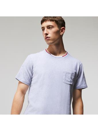 LACOSTE - Short-Sleeve Pyjama T-Shirt With Three-Tone Round Neck SILVER