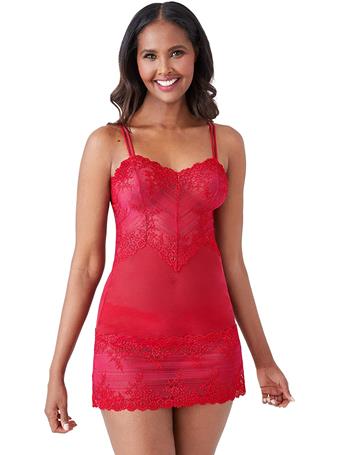 WACOAL - Embrace Lace Chemise EQUESTRIAN RED