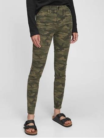 GAP - High Rise True Skinny Jeans with Secret Smoothing Pockets GREEN CAMO