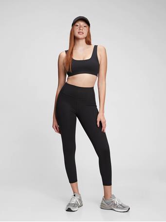 GAP - High Rise Power Compression Recycled 7/8 Leggings TRUE BLACK