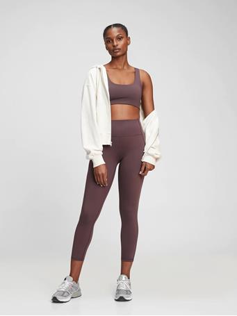GAP - High Rise Power Compression Recycled 7/8 Leggings SHADY BROWN