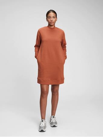 GAP - Mockneck Sweatshirt Dress SADDLE