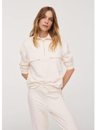 MANGO - Cotton Sweatshirt With Pockets NATURAL WHITE