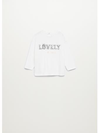 MANGO - Long-sleeved T-shirt With Message 2 IVORY