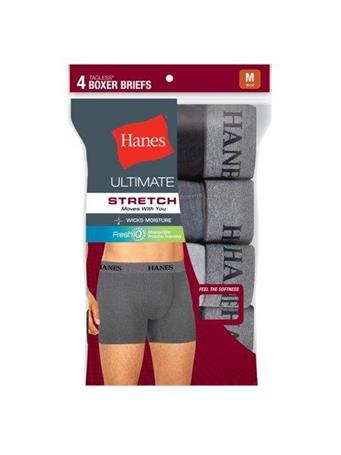 HANES - 4 Pack Stretch Boxer Brief BLK/GRY