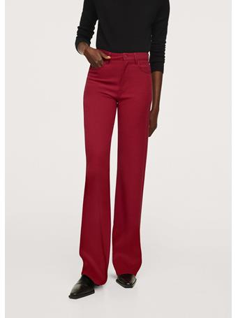 MANGO - Pocket Flared Pants DARK RED