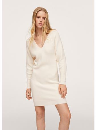 MANGO - Knit Midi Dress NATURAL WHITE