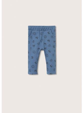 MANGO - Printed Jogger Pants 52 BLUE