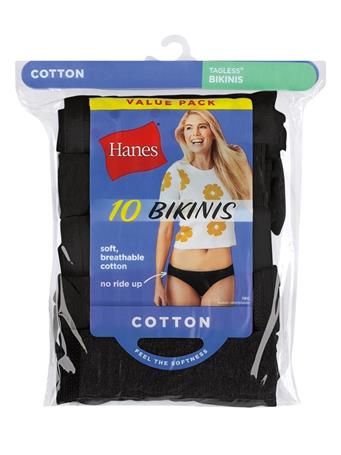 HANES - Set of 10 Cotton Bikini BLACK