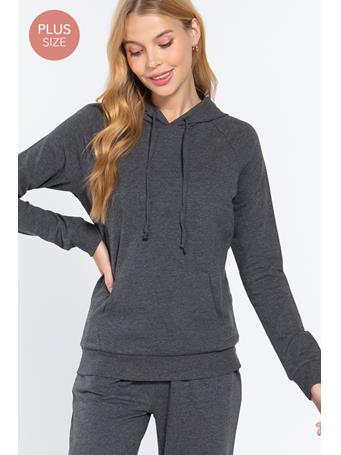 ACTIVE BASIC - French Terry Pullover Hoodie HTHR CHARCOAL