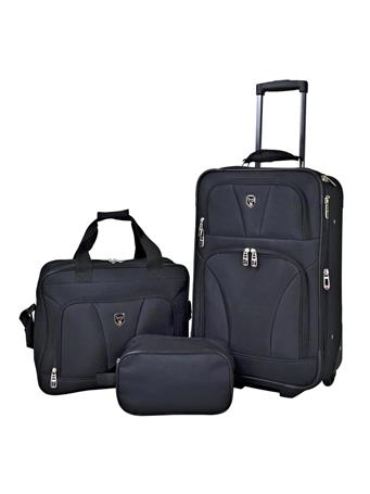 TRAVELERS CLUB - 3 Piece Eva Expandable Luggage Set BLACK