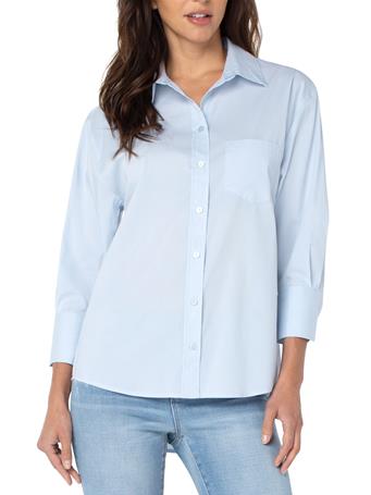 LIVERPOOL JEANS - Oversized Classic Button Down SKY BLUE