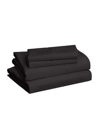 TOWN HOUSE - Microfiber Solid Sheet Set BLACK