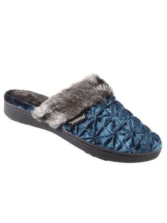 ISOTONER - Quilted Velour Clog MOROC BLUE