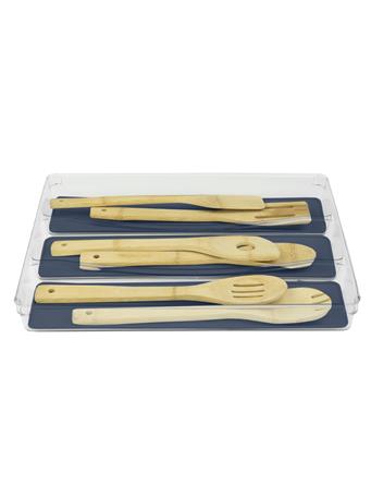   HOME BASICS - Michael Graves Design X-Large 3 Compartment Rubber Lined Plastic Cutlery  SLATE