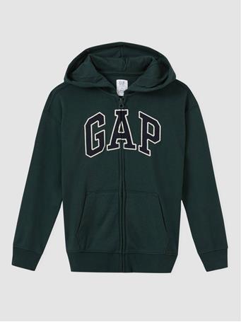 GAP - Kids Franchise Arch Logo Full-Zip Hoodie CAMPUS GREEN