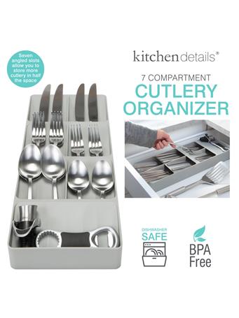 KITCHEN DETAILS - Kitchen Drawer Cutlery Organizer GREY